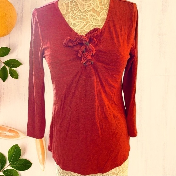 𝅺democracy Medium warm reddish orange shirt long sleeve - Picture 2 of 11